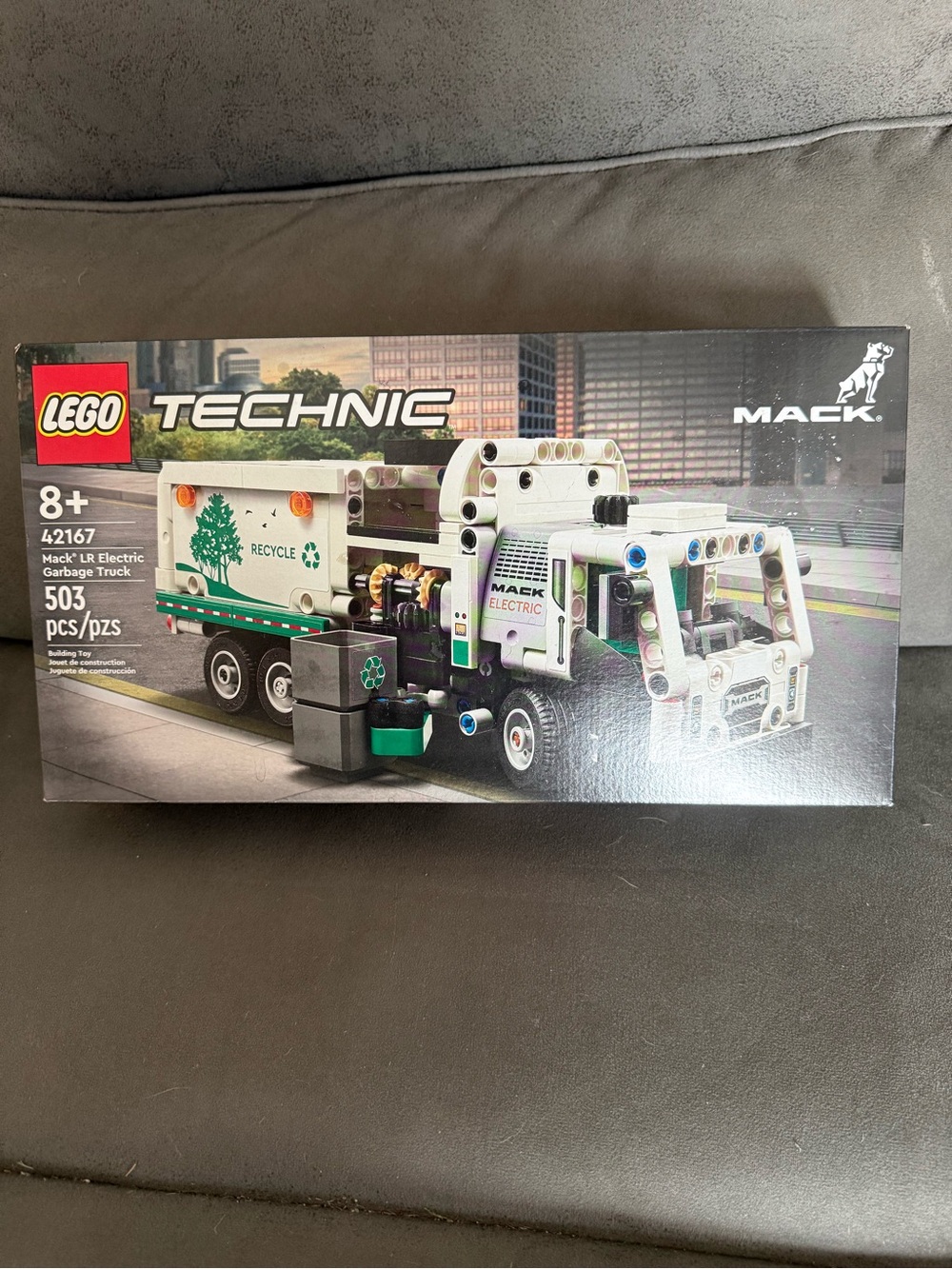 LEGO Technic Mack LR Electric Garbage Truck - White & Green Accents